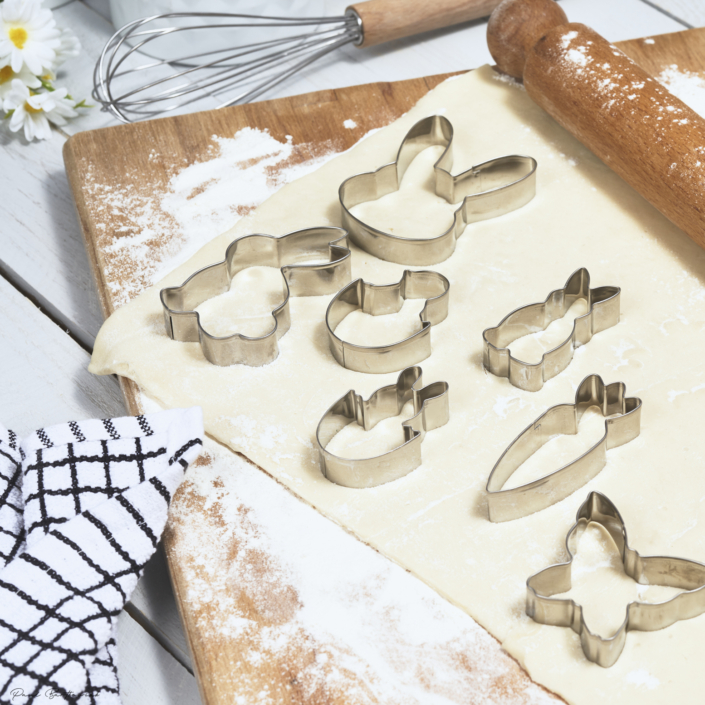Easter cookie cutters styled by Paul Bartkowiak as amazon listing image,image take by product photographer Paul Bartkowiak in studio based in maidenhead just outside of London